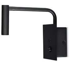  Oldalfali LED olvasólámpa, kapcsolóval, USB töltővel (3W - 3000K)  fekete kültéri világítás