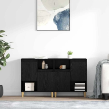  Oldalszekrények 2 pcs Fekete tölgy 60 x 35 x 70 cm Faanyag bútor