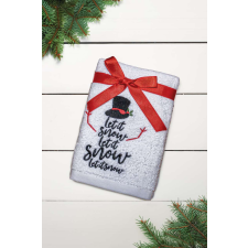 OLIMA karácsonyi törölköző havazzon, hóember hímzéssel OLXMAS12, White-45X70 lakástextília