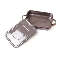 Olymp zománcozott tepsi + fedő, barna gránit, 22 cm, 1,5 l sütés és főzés