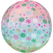  Ombre Snowflakes, Hópehely Fólia lufi 40 cm party kellék