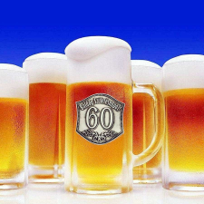  Óncímkés óriás sörös korsó 60 éves Boldog Születésnapot! sörös pohár