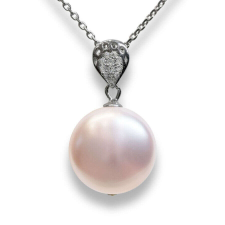 One pearl - Swarovski gyöngyös ezüst nyaklánc - Coin Pearl rózsaszín nyaklánc