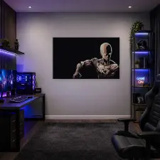  One Punch Man Saitama ujjropogtatása minimál stílusban vászonkép dekoráció