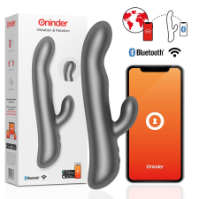 Oninder klitoriszágas vibrátor, rotációval (fekete) (APP-os) vibrátorok