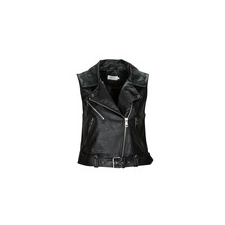 Only Bőrkabátok  ONLVERA FAUX LEATHER WAISTCOAT Fekete EU M női dzseki, kabát