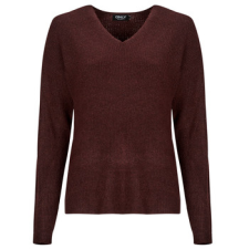Only Pulóverek ONLCAMILLA V-NECK L/S PULLOVER KNT Bordó EU S női pulóver, kardigán