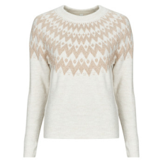 Only Pulóverek ONLFRY LS JQ GLITTER Bézs EU S