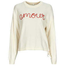 Only Pulóverek ONLKATIA LS TEXT Fehér EU XL