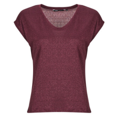 Only Rövid ujjú pólók ONLSILVERY S/S V NECK LUREX TOP JRS Bordó EU M