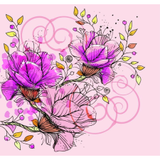  Öntapadó és mosható falfestmény Absztrakt virágos5, 250 x 150 cm tapéta, díszléc és más dekoráció