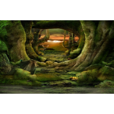  Öntapadó és mosható falfestmény Alagút az erdőn keresztül, 250 x 150 cm tapéta, díszléc és más dekoráció