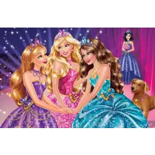  Öntapadó és mosható falfestmény Barbie Princess, 250 x 150 cm tapéta, díszléc és más dekoráció