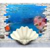  Öntapadó és mosható falfestmény Kagyló és az óceán, 300 x 200 cm