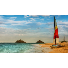  Öntapadó és mosható falfestmény Katamarán a strandon, 200 x 150 cm tapéta, díszléc és más dekoráció