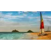  Öntapadó és mosható falfestmény Katamarán a strandon, 300 x 250 cm