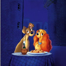 Öntapadó és mosható falfestmény Lady and the Tramp, 150 x 205 cm tapéta, díszléc és más dekoráció
