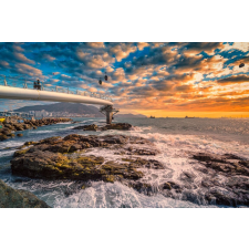  Öntapadó és mosható falfestmény Natura159 Sunset in Busan, 250 x 200 cm tapéta, díszléc és más dekoráció