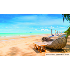  Öntapadó és mosható falfestmény Nyugágyak a strandon, 250 x 200 cm tapéta, díszléc és más dekoráció