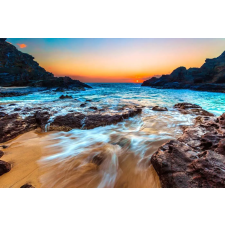  Öntapadó és mosható falfestmény Öböl a naplementében, 250 x 150 cm tapéta, díszléc és más dekoráció