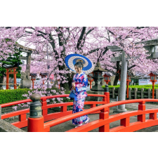  Öntapadó és mosható falfestmény Padló cseresznyevirággal, 250 x 150 cm tapéta, díszléc és más dekoráció