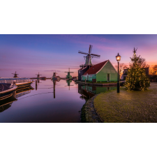  Öntapadó és mosható falfestmény Szélmalmok a folyón, 300 x 250 cm tapéta, díszléc és más dekoráció