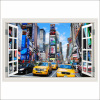  Öntapadó és mosható falfestmény Times Square ablak, Manhattan, sárga taxi, 250 x 170 cm
