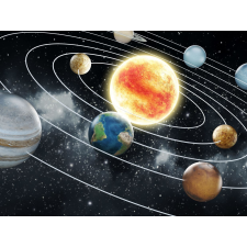  Öntapadó és mosható falfestmény Universe - napelemes rendszer, 250 x 150 cm tapéta, díszléc és más dekoráció