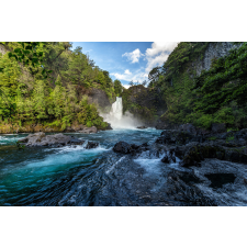  Öntapadó és mosható falfestmény Vízesés a hegyekben, 300 x 200 cm tapéta, díszléc és más dekoráció