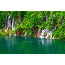  Öntapadó és mosható fali tapéta Vízesés az erdőből, 200 x 150 cm tapéta, díszléc és más dekoráció