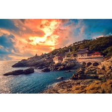  Öntapadó és mosható falikép Plaja71 templommal a naplementében, 250 x 200 cm tapéta, díszléc és más dekoráció