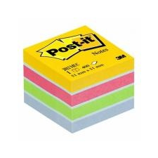 Öntapadó jegyzettömb, 51x51 mm, 400 lap, bliszteres, 3M POSTIT, ultra színek jegyzettömb