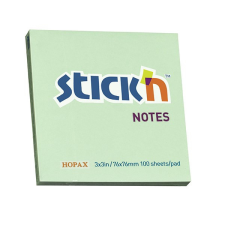 Öntapadó jegyzettömb STICK'N 76x76mm pasztell zöld 100 lap post-it