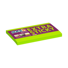  Öntapadó jegyzettömb STICK`N extra erős 76x127mm neon zöld 90 lap post-it