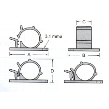 Öntapadó Kábel és Csőrögztő Klipsz (10.5 - 12 mm) ACA-1011 barkácsolás, csiszolás, rögzítés