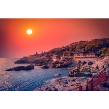  Öntapadó Plaja70 tapéta halántékkal naplementekor, 200 x 150 cm tapéta, díszléc és más dekoráció