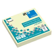 Öntapadós jegyzettömb Info Notes 75x75 mm 100 lapos antimikrobiális sárga post-it