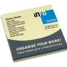  Öntapadós jegyzettömb Info Notes 75x75 mm 100 lapos sárga post-it