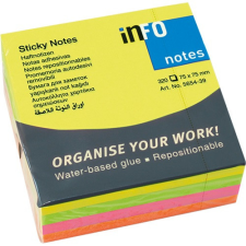  Öntapadós jegyzettömb Info Notes 75x75 mm 320 lapos élénk vegyes színek post-it