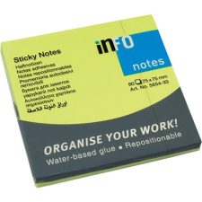 Öntapadós jegyzettömb Info Notes 75x75 mm 80 lapos élénk zöld post-it