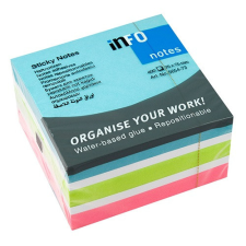 Öntapadós jegyzettömb Info Notes Mix 75x75 mm 400 lapos színes-fehér post-it