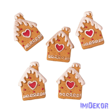  Öntapadós mézeskalács házikók 4x3,3cm 5db/csomag dekorációs kellék