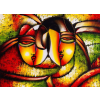  Öntapadós tapéta Absztrakt arcok2, 300 x 250 cm