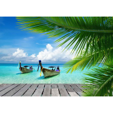 Öntapadós tapéta Csónakok pálmafák között, 250 x 200 cm tapéta, díszléc és más dekoráció