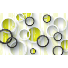  Öntapadós tapéta Fehér és fekete körök, 250 x 150 cm tapéta, díszléc és más dekoráció