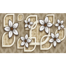  Öntapadós tapéta Fehér virágok, fali fotó, 250 x 200 cm tapéta, díszléc és más dekoráció