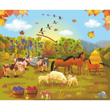  Öntapadós tapéta Háziállatok, gyerekrajzok, 200 x 150 cm tapéta, díszléc és más dekoráció