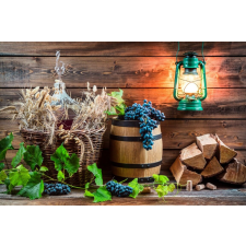  Öntapadós tapéta Hordó, szőlő, búza, lámpa, 250 x 150 cm tapéta, díszléc és más dekoráció