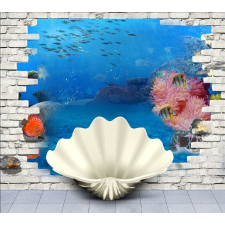 Öntapadós tapéta Kagyló és az óceán, 200 x 255 cm tapéta, díszléc és más dekoráció