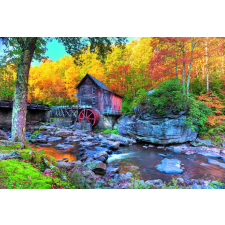  Öntapadós tapéta Ősz az erdőben malommal, 300 x 250 cm tapéta, díszléc és más dekoráció